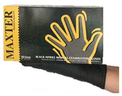 MAXTER Nitril Fekete 5,5g púdermentes kesztyű XXL