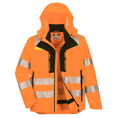 DX4 Hi-Vis 4 az 1-ben kabát Narancs/Fekete 2XL