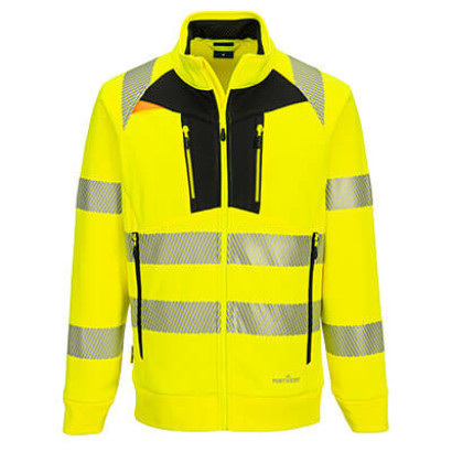 DX4 Hi-Vis kapucnis cipzáras pulóver Sárga/Fekete 4XL