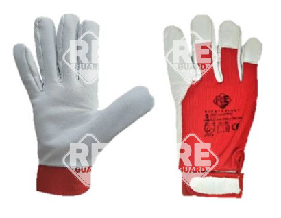 Safety First Juhbőr kesztyű, piros kézhát, elasztikus és tépőzáras mandzsetta méret: 8