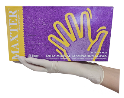 MAXTER Latex PÚDERMENTES 5,7g vizsgálókesztyű XS
