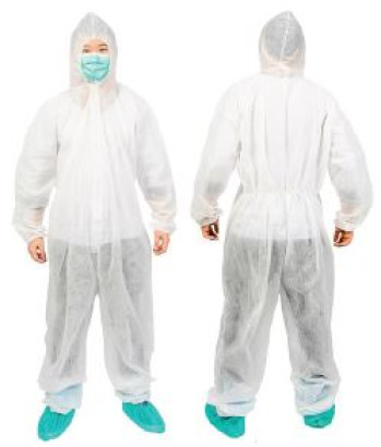 PP overall Guarder cipzáras fehér 20gsm XL