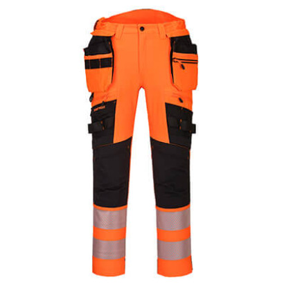 DX4 Hi-Vis nadrág lezippzározható lengőzsebbel Narancs/Fekete 28