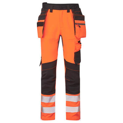 DX4 Hi-Vis nadrág lezippzározható lengőzsebbel Narancs/Fekete 30