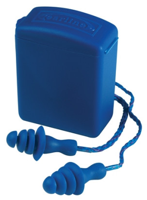 EARLINE - kék zsinóros, lamellás füldugó+doboz SNR 26db 150 db/doboz