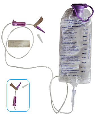 Etetőzacskó szerelékkel 1 literes szabályozható