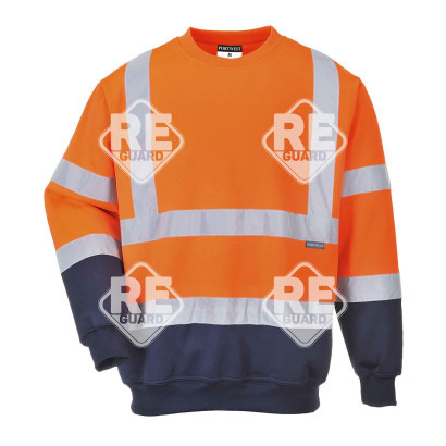 Kéttónusú Hivis pulóver narancs/navy 4XL