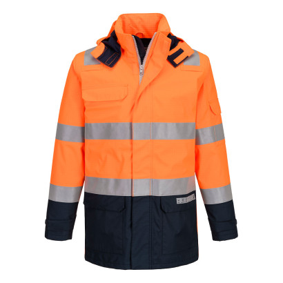 Bizflame Rain+ Hi-Vis Light Arc lángálló kabát Narancs/Navy L