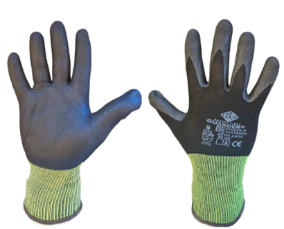 GUARDER nylon/spandex kötött habnitril tenyérmártott kesztyű fekete 10