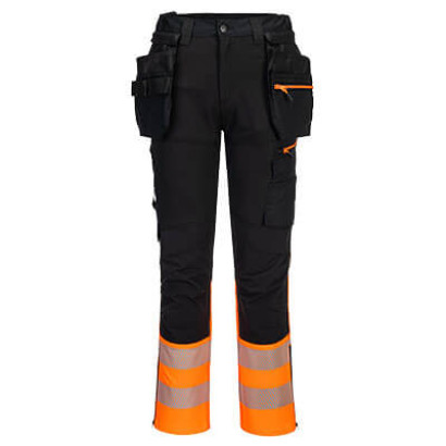 DX4 Hi-Vis nadrág lezippzározható lengőzsebbel Narancs/Fekete 28