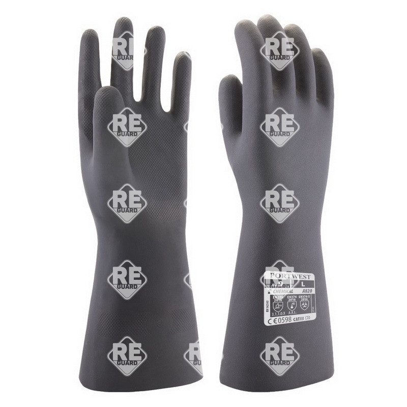 Neoprén vegyszerálló kesztyű fekete L