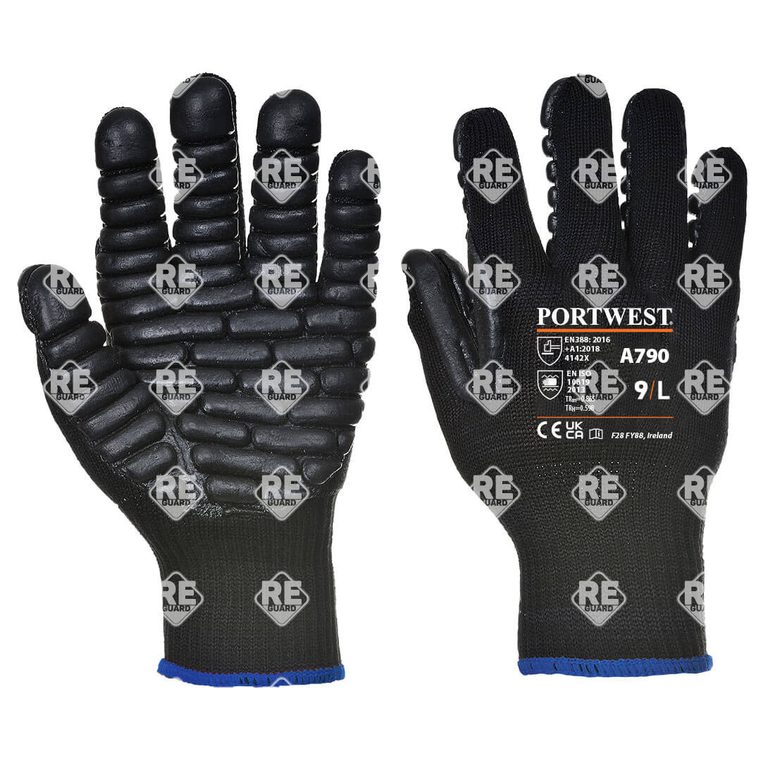 Antivibrációs kesztyű fekete L