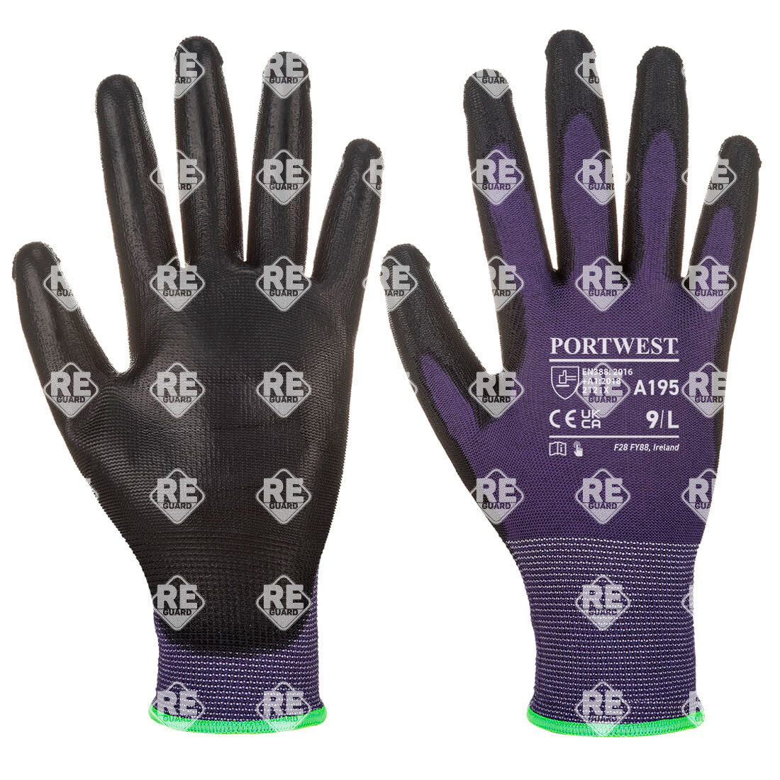 Touchscreen-PU kesztyű fekete L