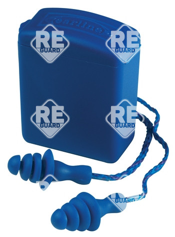 EARLINE - kék zsinóros, lamellás füldugó+doboz SNR 26dB