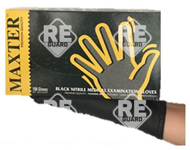 MAXTER Nitril Fekete 5,5g púdermentes kesztyű XXL