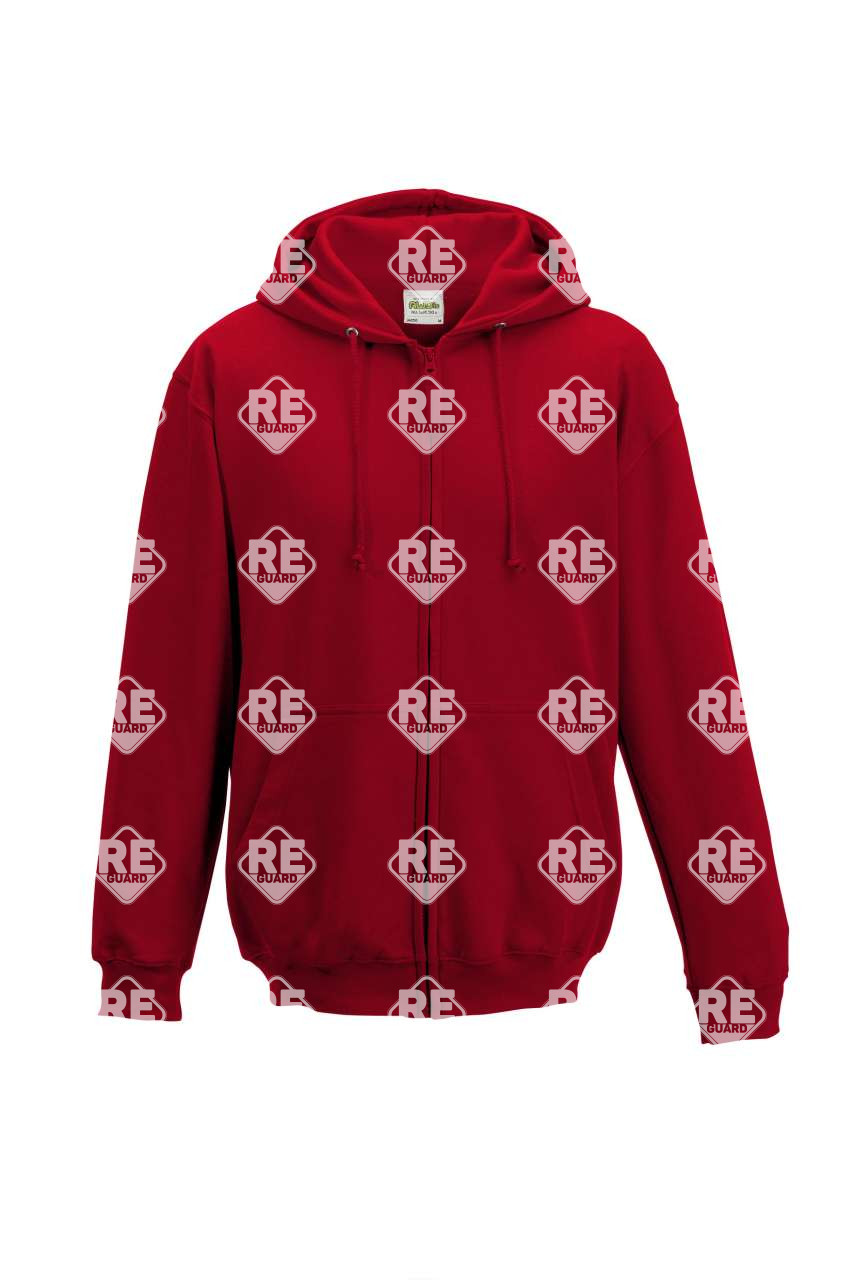 Pulóver AWD Just Hoods 050, környakas, kapucnis, kevertszálas, cipzáras, fehér XXL