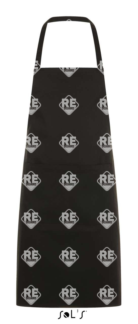 Kötény Sol's Gramercy hosszú, nyakpántos, 1 zsebbel fekete