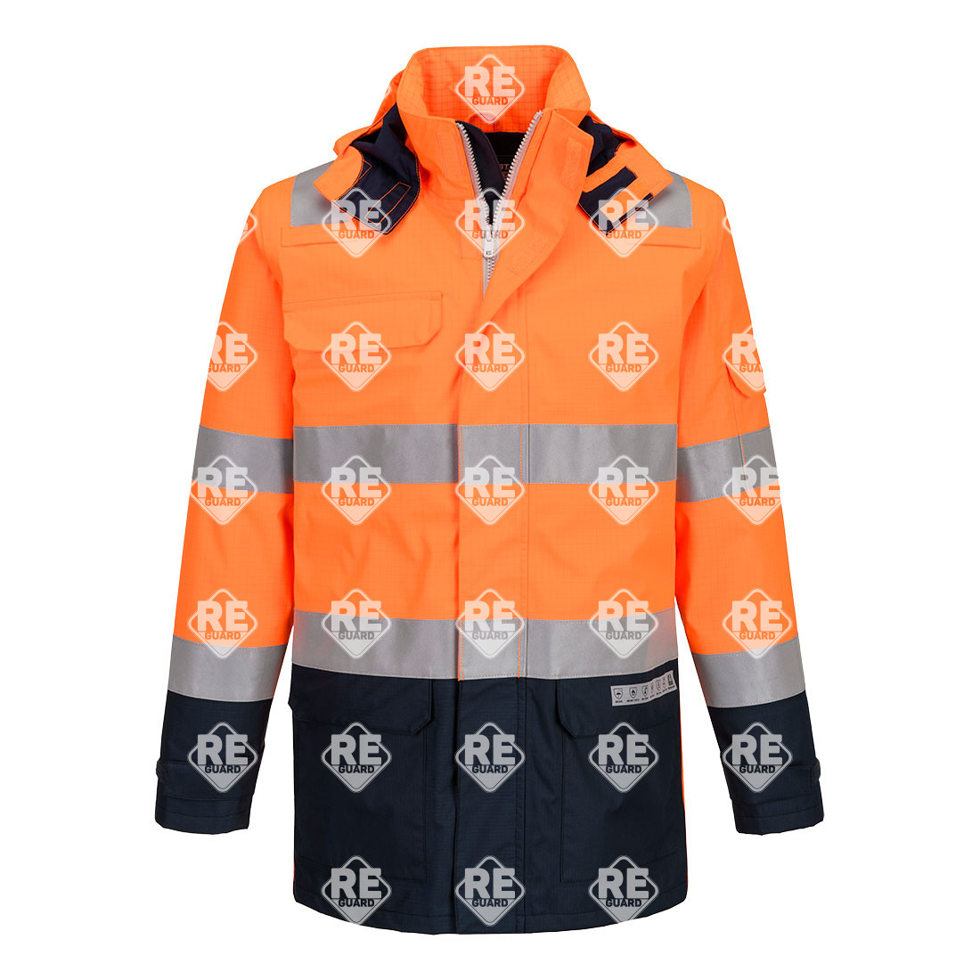 Bizflame Rain+ Hi-Vis Light Arc lángálló kabát Narancs/Navy L