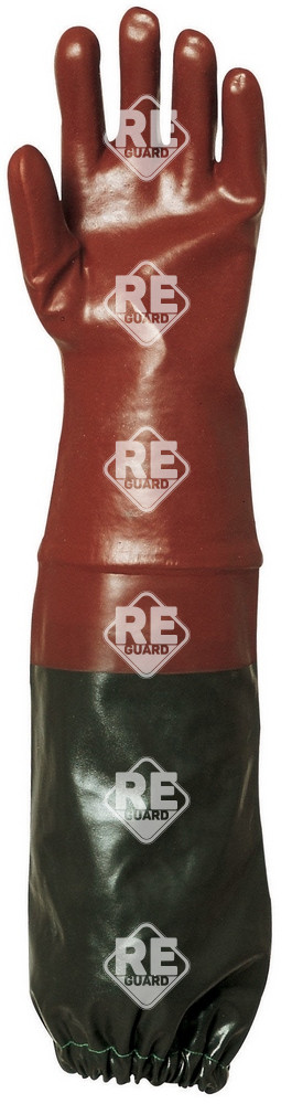 Mártott PVC kesztyű, bordó, sav/lúg/olajálló, 70cm hosszú 9