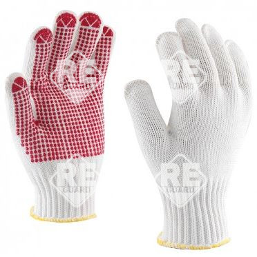 Pontozott kesztyű, 7, kopásálló, cirmos
