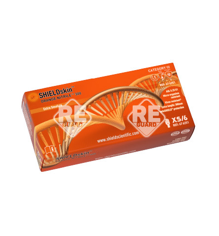 SHIELDskin ORANGE NITRILE 300 mv.kesztyű pm 50db/doboz XS
