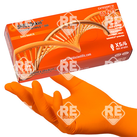 SHIELDskin ORANGE NITRILE 300 mv.kesztyű pm 50db/doboz XS