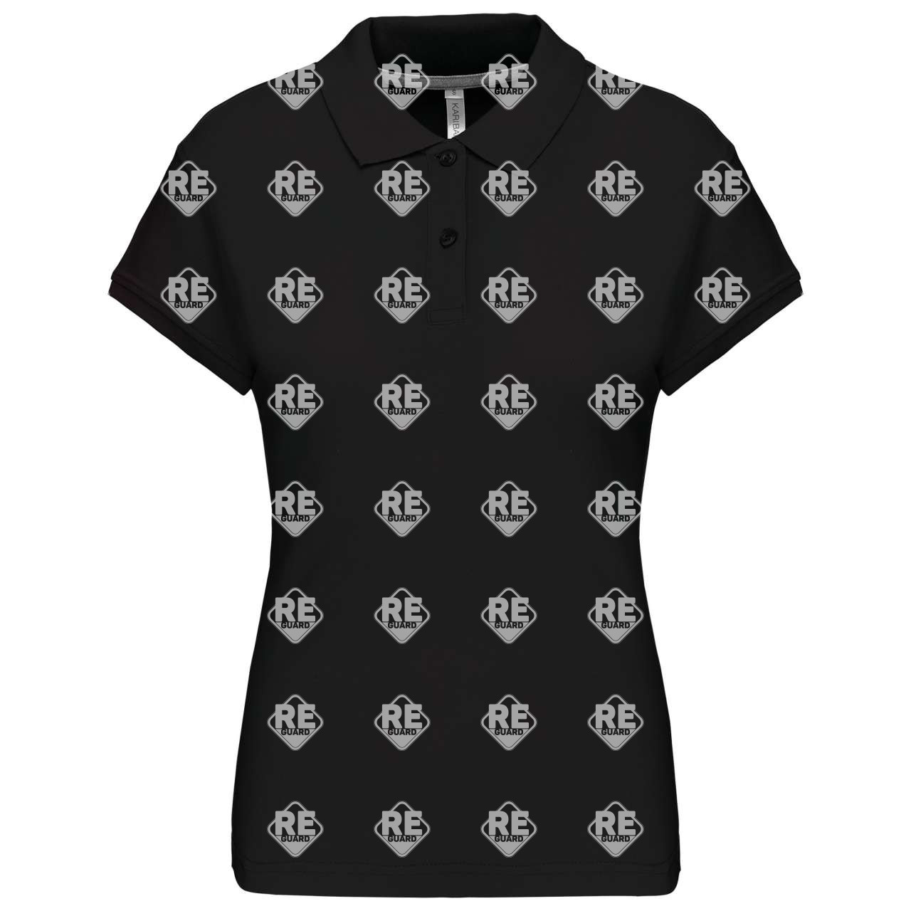 KA242 női pique póló galléros fekete 2XL