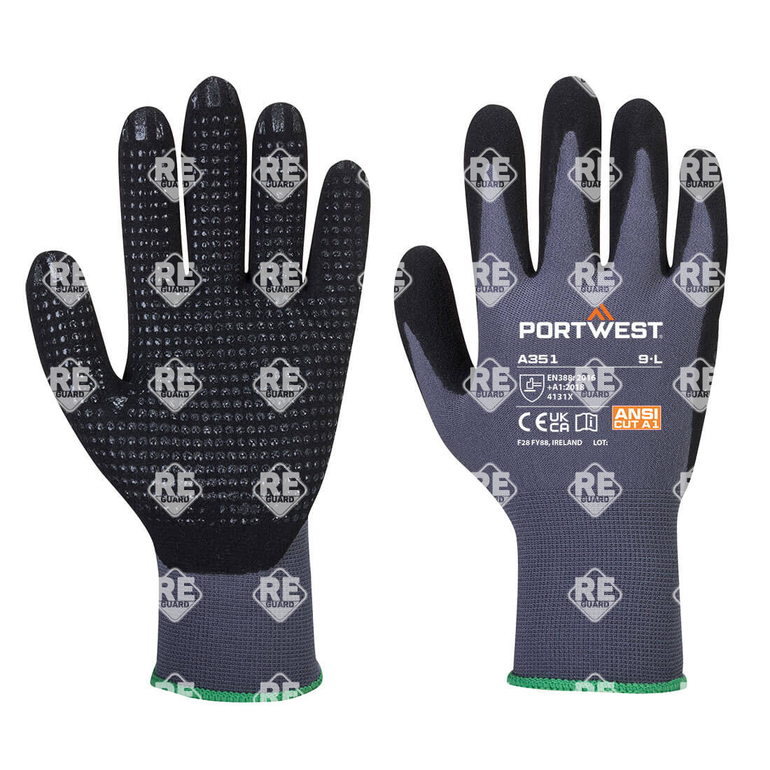 DermiFlex Plus védőkesztyű szürke/fekete L