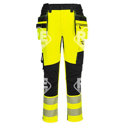 DX4 Hi-Vis nadrág lezippzározható lengőzsebbel Narancs/Fekete 30