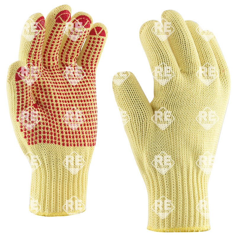 Kevlar kesztyű, 9, négyszálas, pontozott