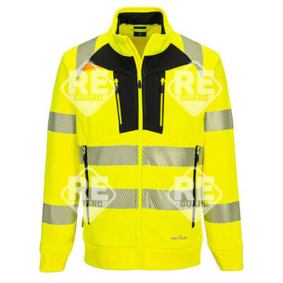 DX4 Hi-Vis kapucnis cipzáras pulóver Sárga/Fekete 4XL