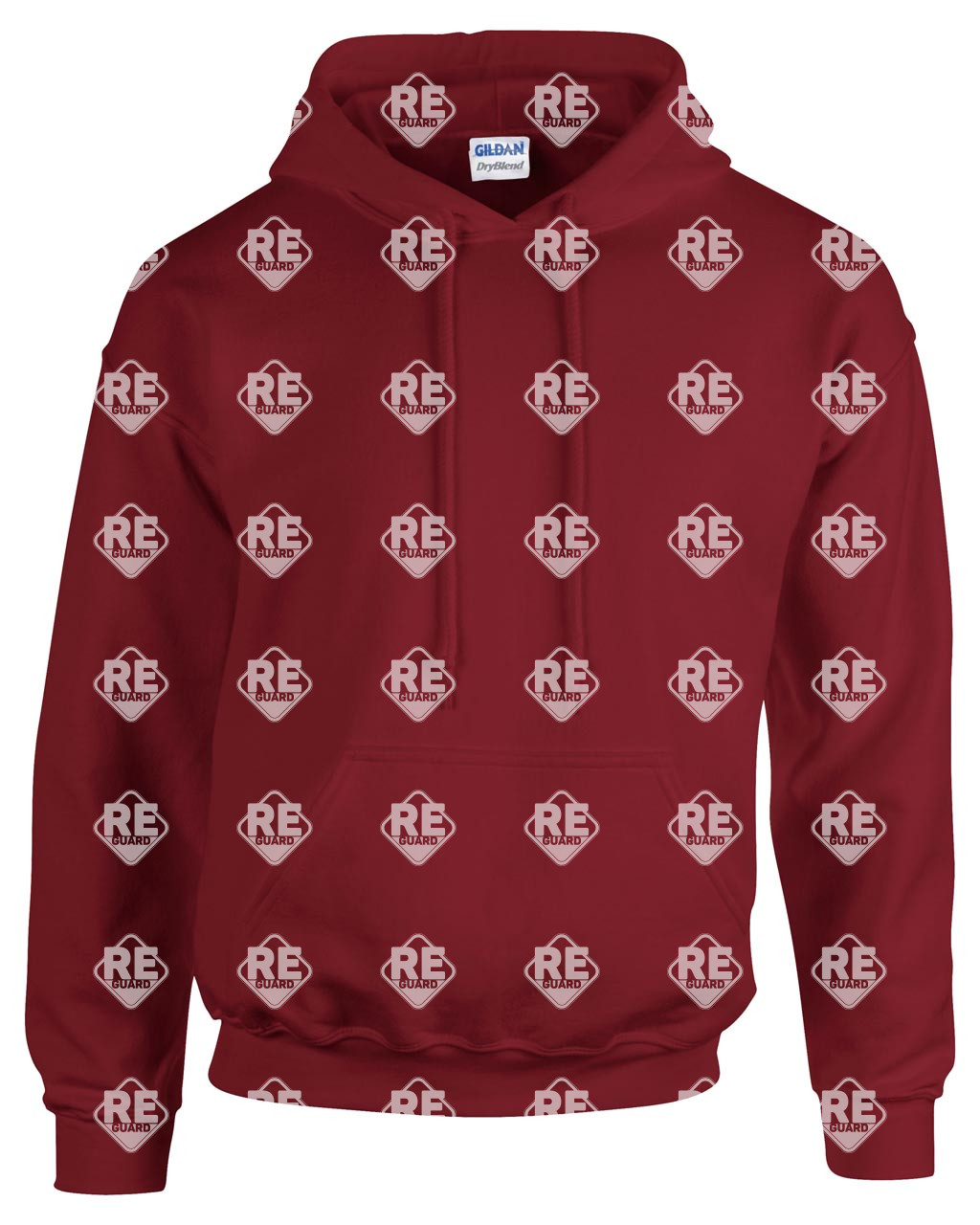 Pulóver Gildan 18500 kapucnis, kevertszálas, kenguruzsebes, antik cherry red, 2XL