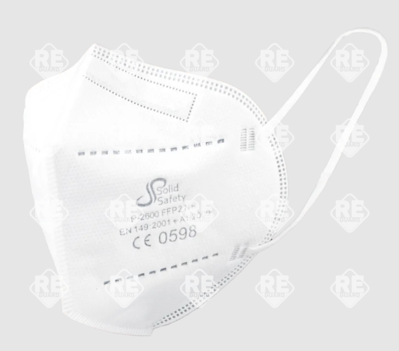 FFP2 maszk szelep nélkül Solid Safety NR fehér (5db/doboz)