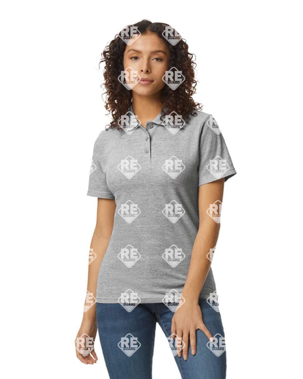 Póló Gildan 64800-b3 női galléros piqué fekete 2XL