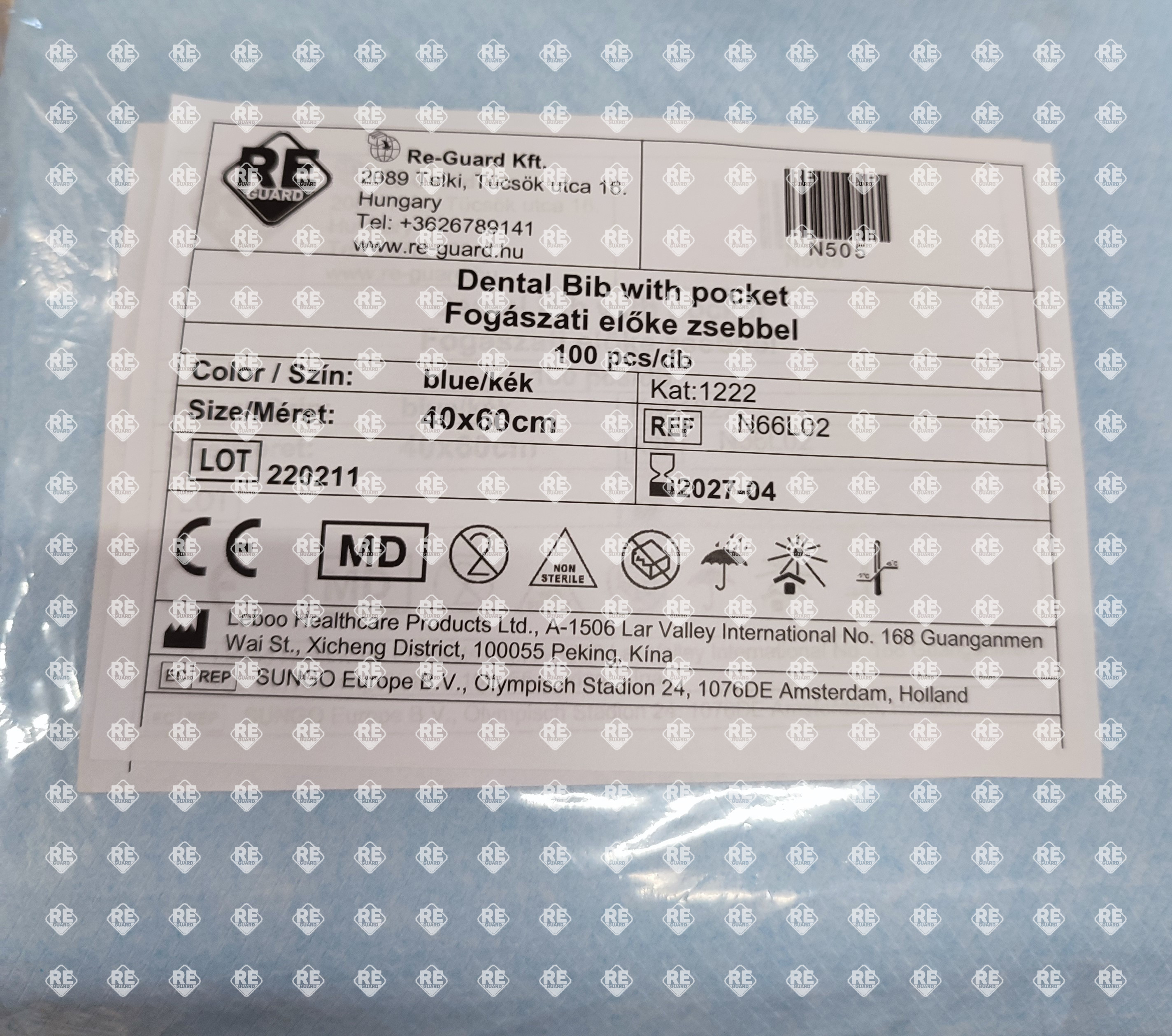 Fogászati előke zsebbel Guarder 40x60cm