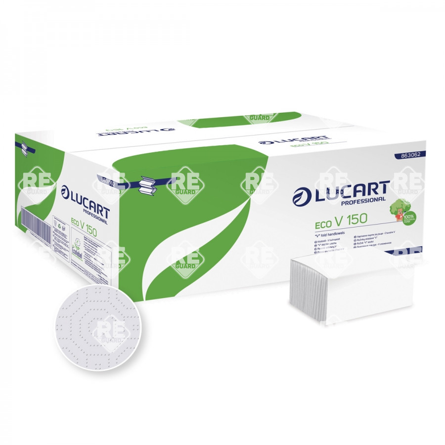 V Hajt.kéztörlő 2 rtg. fehér Lucart ECO V 150