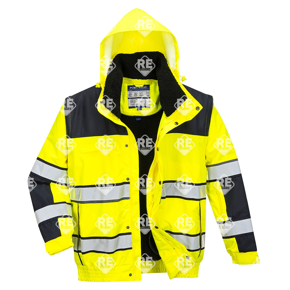 Hi-Vis Classic Bomber dzseki sárga/fekete 4XL