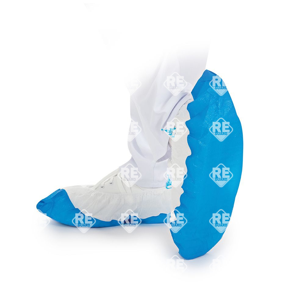 Cipővédő PE/CPE fehér/kék, Hygomat adagolóhoz