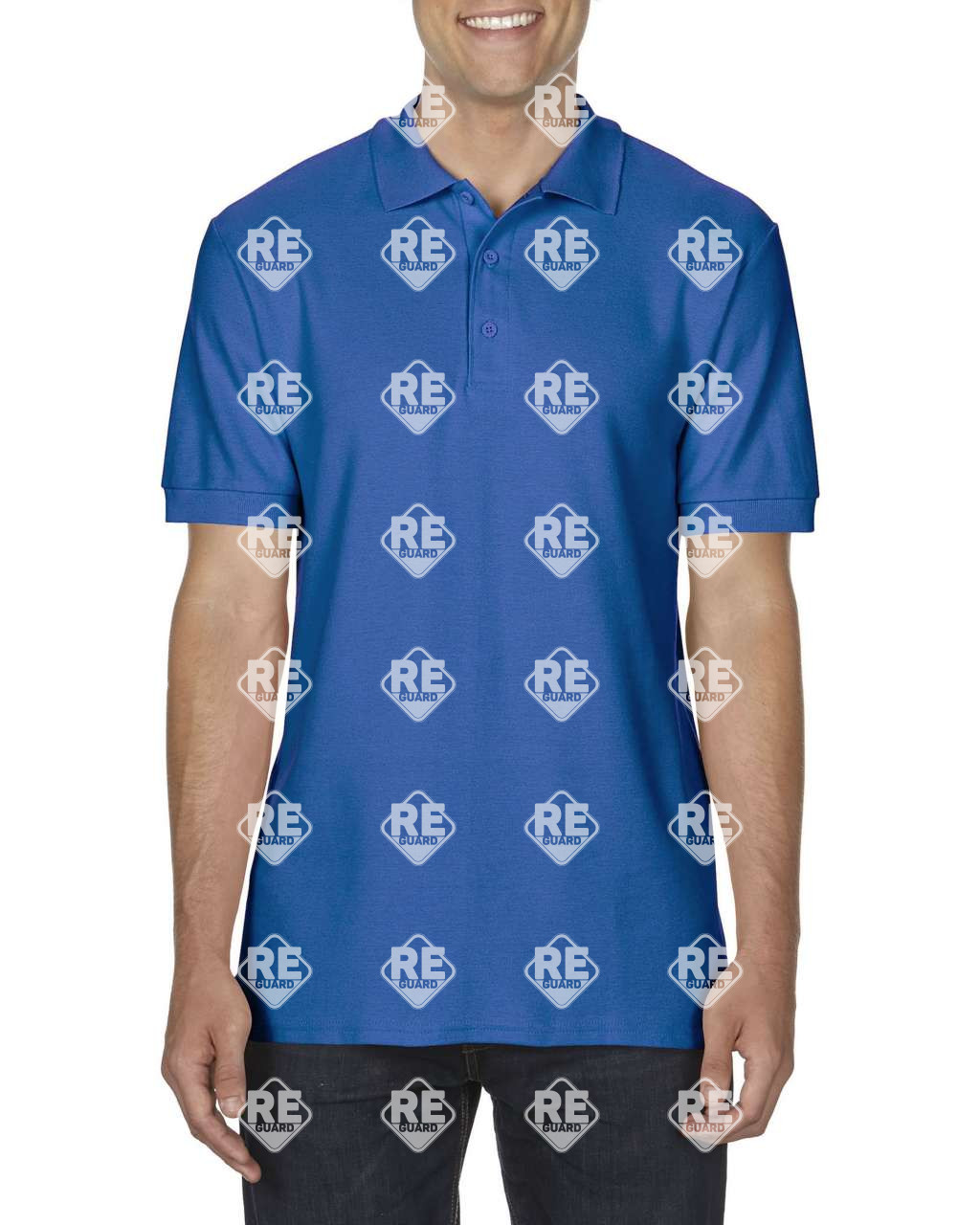 Póló Gildan 85800 galléros, piqué, pamut, fekete 2XL