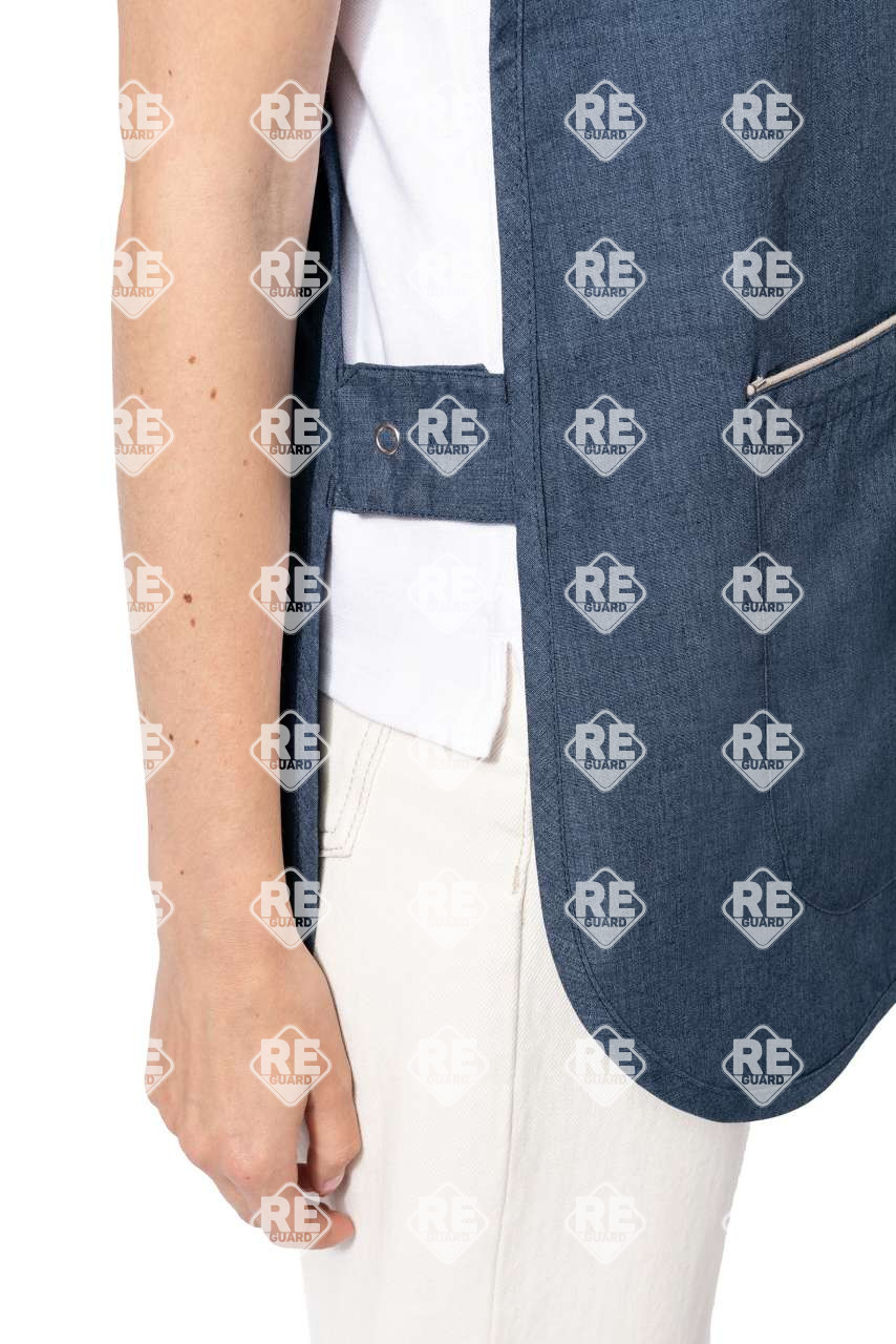 Tunika Kariban női, oldalsó fülekkel blue jean 2XL/3XL