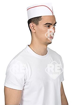 Papírsapka Guarder fehér piros csíkkal (100db/doboz)