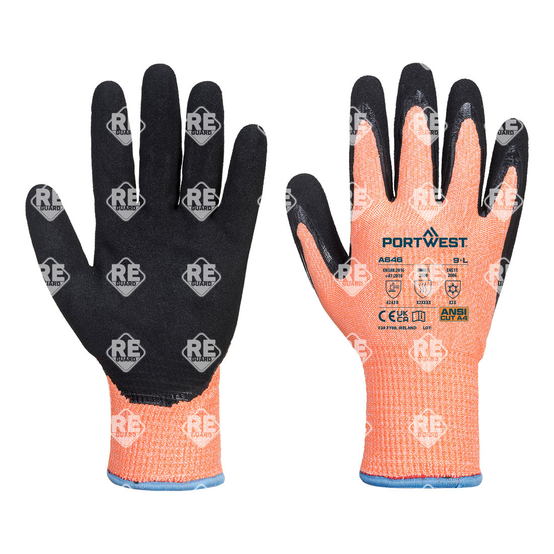 Vis-Tex Winter Cut D13 nitril kesztyű Narancs/Fekete L