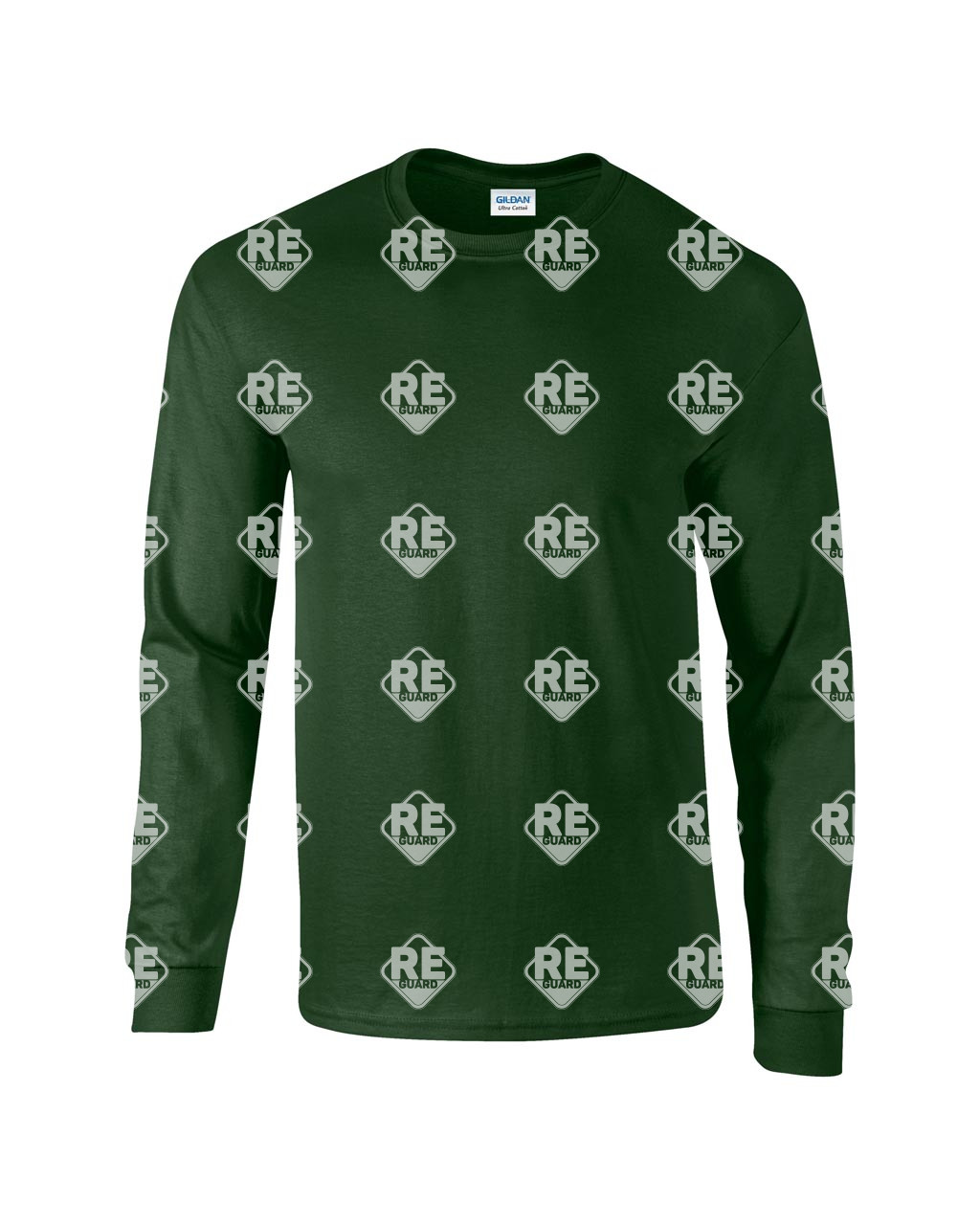 Póló Gildan 2400 környakas, hosszú ujjú, pamut, fekete 2XL