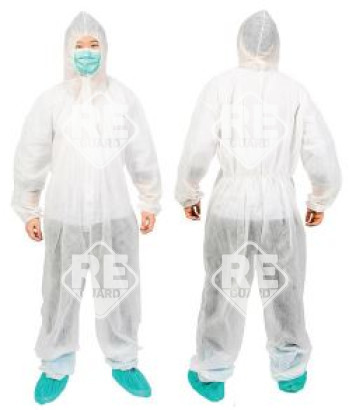 PP overall Guarder cipzáras fehér 20gsm XL