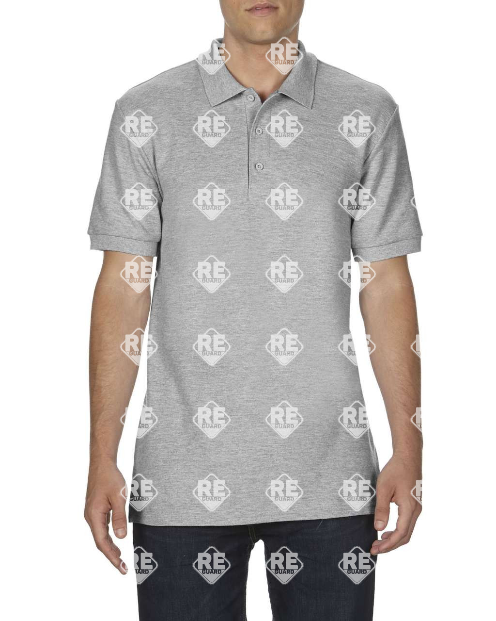 Póló Gildan 85800 galléros, piqué, pamut, fekete 2XL