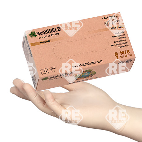 ecoSHIELD Eco Latex PF250 mv kesztyű pm 100db/doboz XS