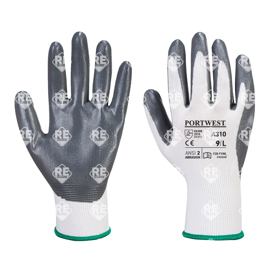 Flexo Grip nitril kesztyű fehér/szürke L