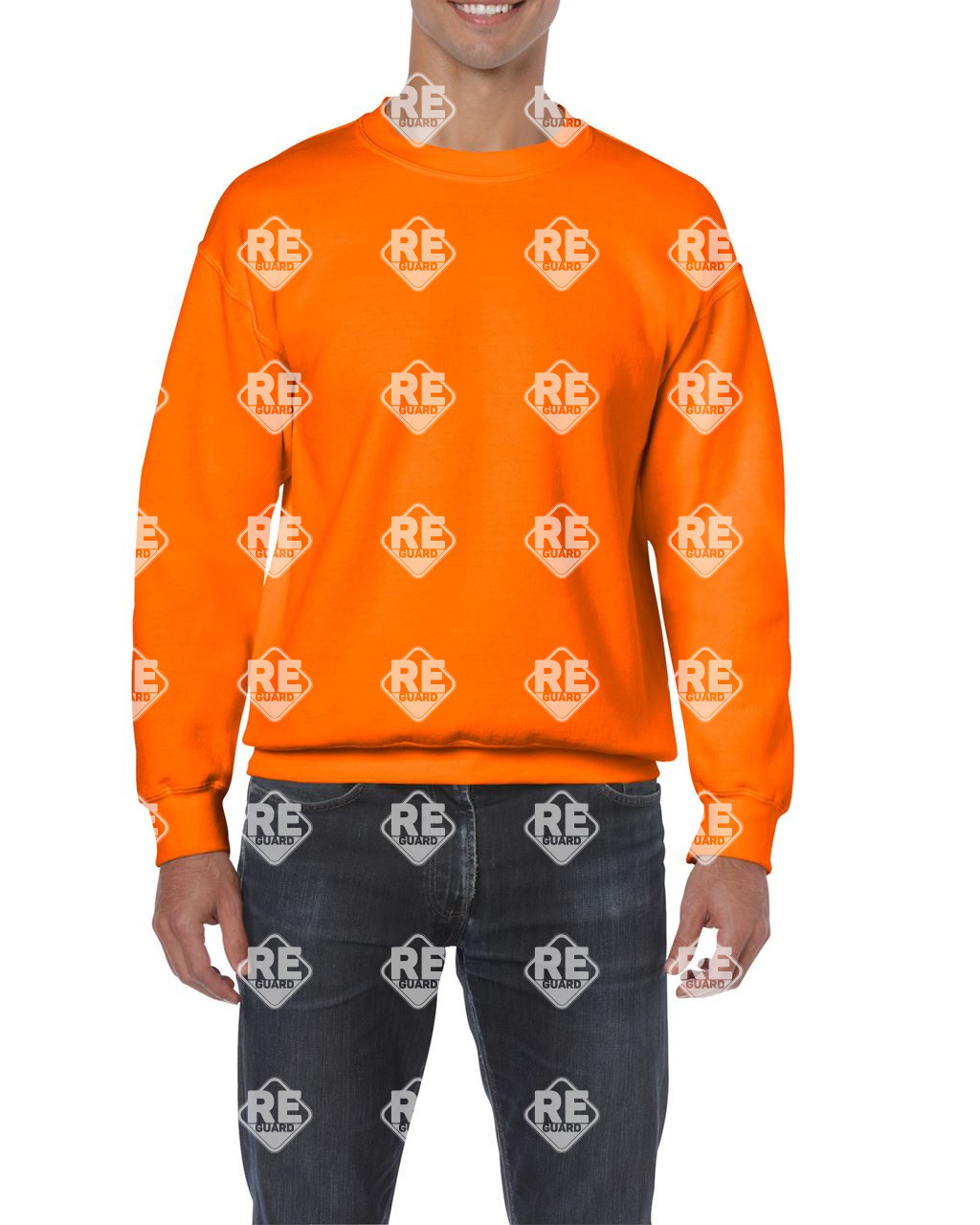 Pulóver Gildan 18000 környakas, kevertszálas, ash 2XL