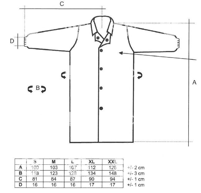 Top-Propguard patentos köpeny galléral gumis ujjal fehér S