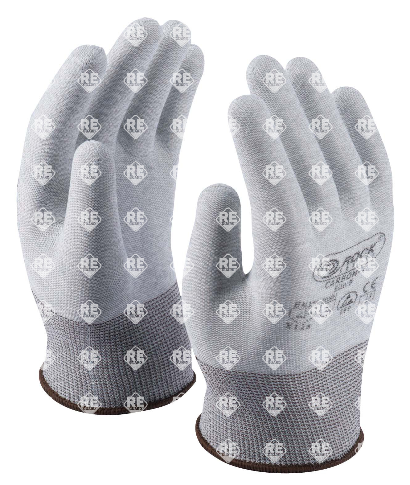 Karbonszálas poliészter ESD kesztyű mártás nélkül 6